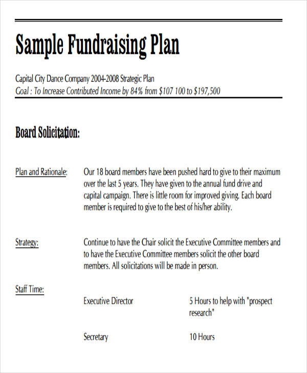 sample fundraising event plan