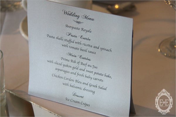 fall wedding food menu
