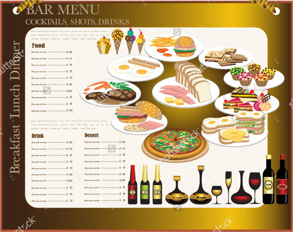 wedding buffet menu card