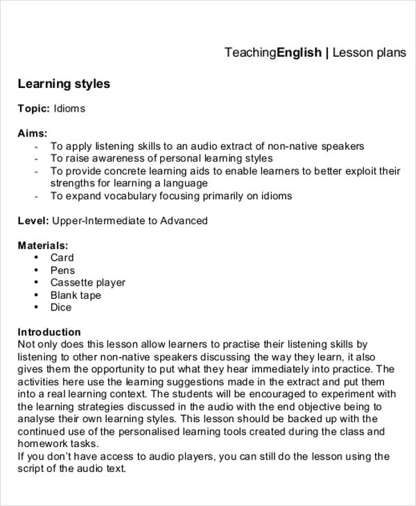 Sample Objectives In Lesson Plan In English Classles Democracy