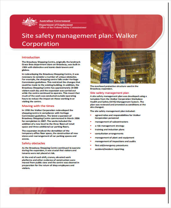 site safety management plan