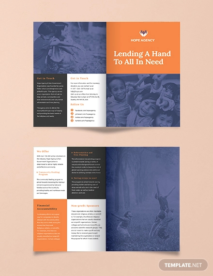 bi fold fundraising brochure template