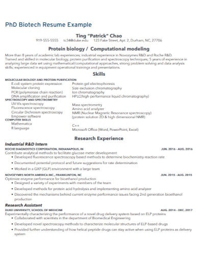 biotech resume with work experience1