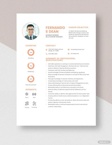 business banking relationship manager resume template
