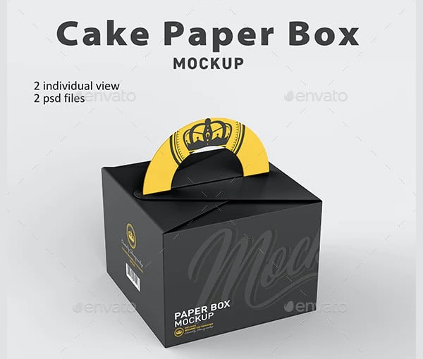 cake paper box mockup