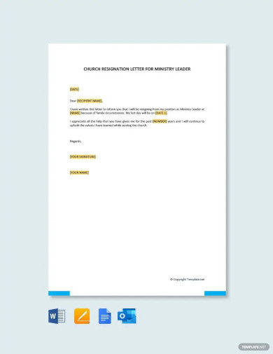 Church Resignation Letter Template - 13+ Word, PDF Document Download