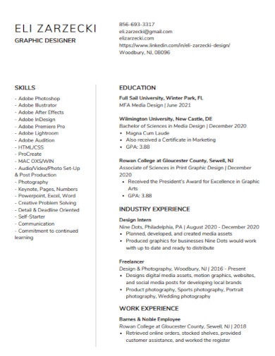 clean white and black minimalist modern resume