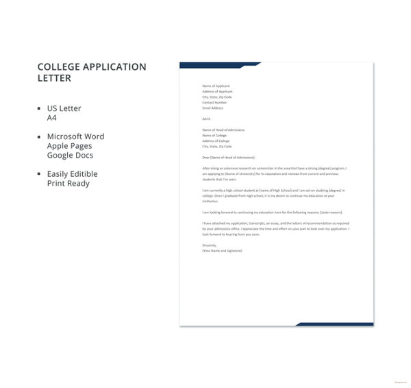 college-application-letter-template