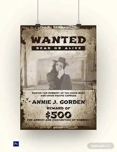 cowgirl wanted poster template