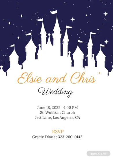 Disney Wedding Invitation Template Word PSD AI Illustrator