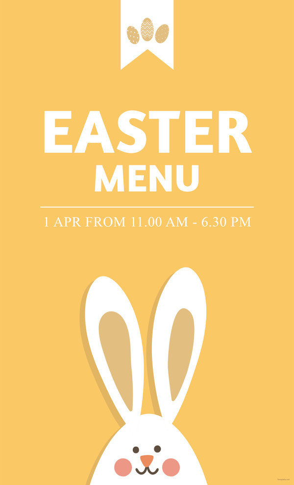 Party Supplies Paper Party Supplies SELF Edit Easter Menu 5x7