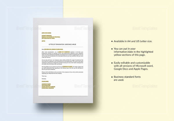editable-termination-letter-substance-abuse-template