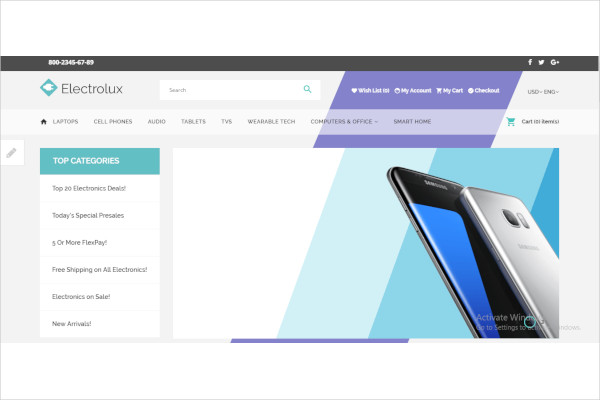 electonics store opencart template