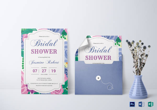 elegant bridal shower invitation template