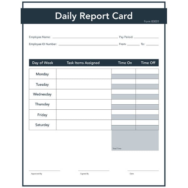 example of report cards