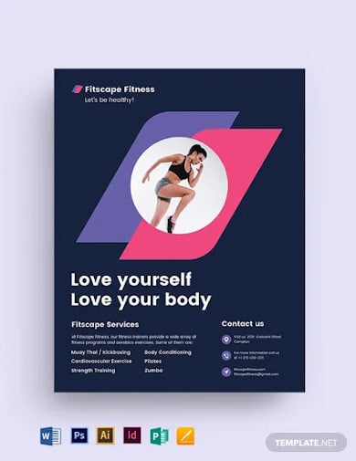 fitness center flyer template