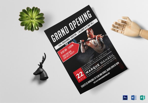 fitness gym grand opening flyer template
