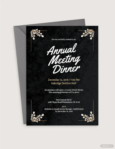 free formal meeting dinner invitation template