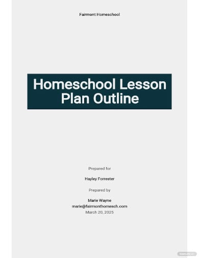 free homeschool lesson plan outline template