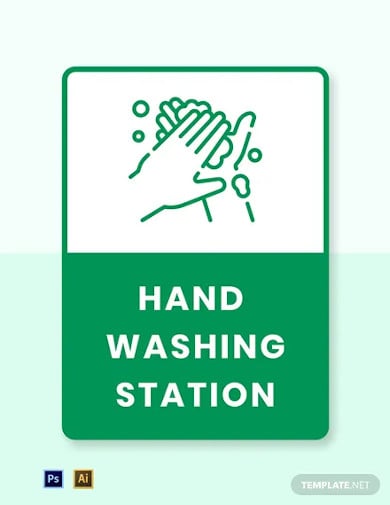 hand washing station label template