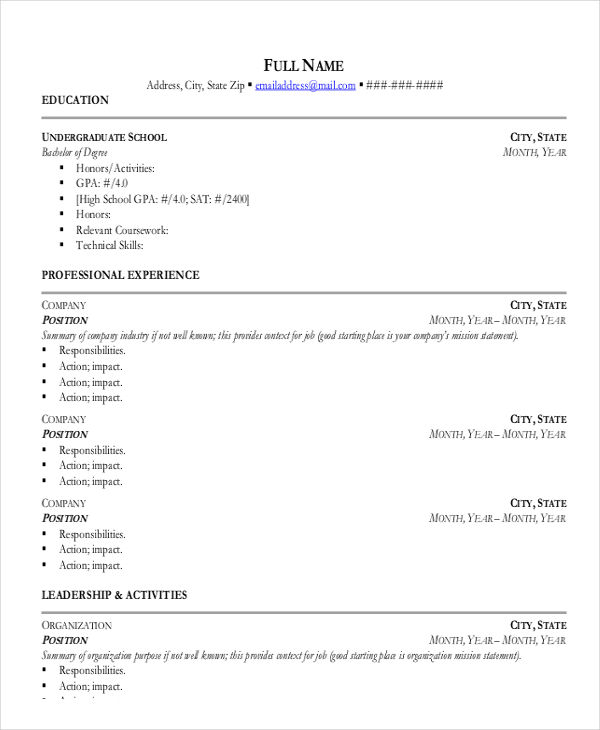 15+ Professional Banking Resume Templates - Pdf, Doc