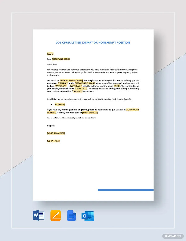 66+ Offer Letter Templates in PDF