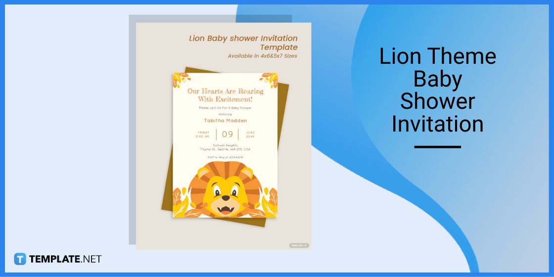lion theme baby shower invitation template