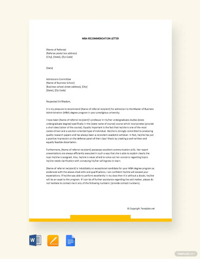 57+ Recommendation Letter Templates in PDF