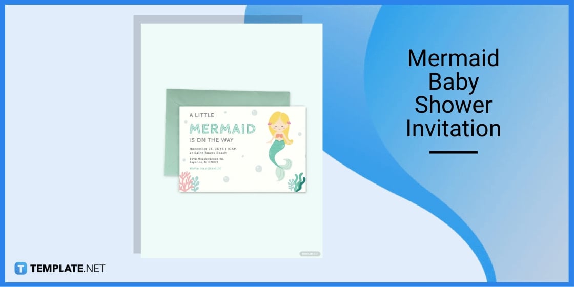 mermaid baby shower invitation template
