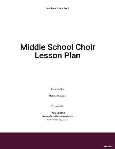 middle school choir lesson plan template