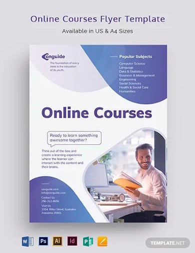 online courses flyer template