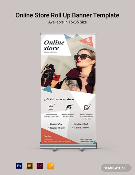online store roll up banner template