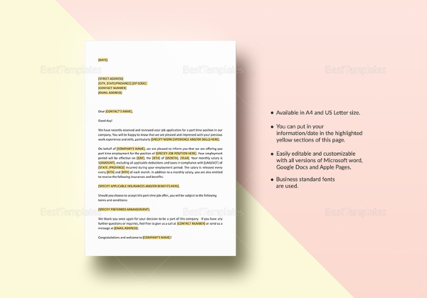 Offer Letter Templates in Doc - 50+ Free Word, PDF Documents Download ...