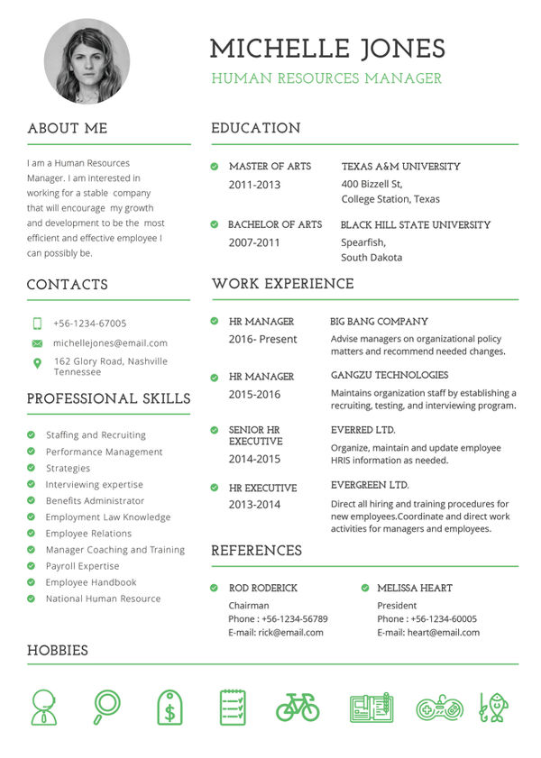 professional hr resume template