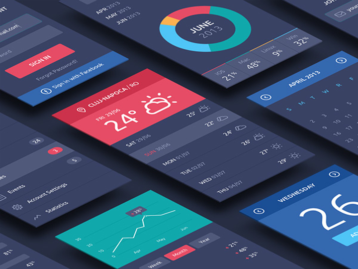 psd app screens mockup