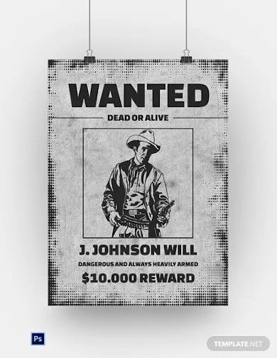 retro wanted poster template