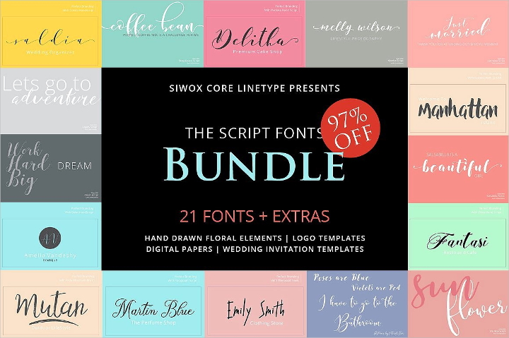 script fonts bundle