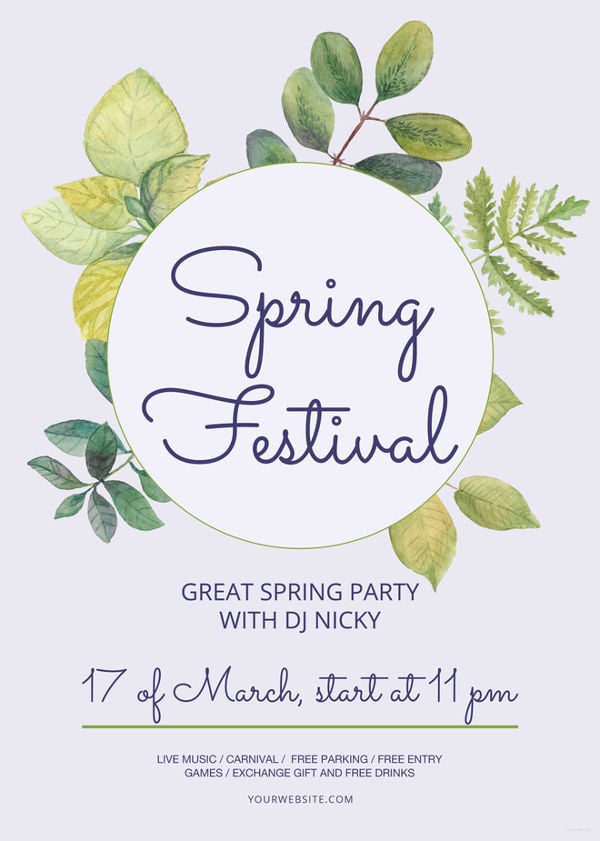 spring festival flyer template