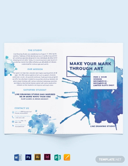 watercolor bi fold brochure template