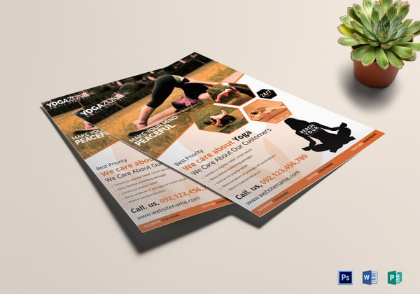 yoga fitness flyer template