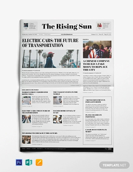 samples of newspapers online