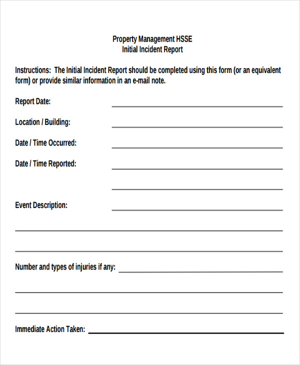 42  Incident Report Templates PDF Word Google Docs