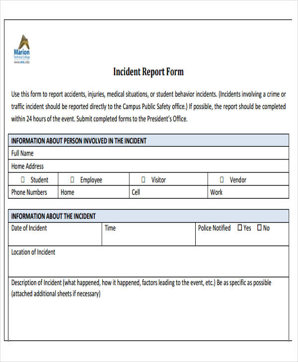 42+ Incident Report Templates - PDF, Word, Google Docs