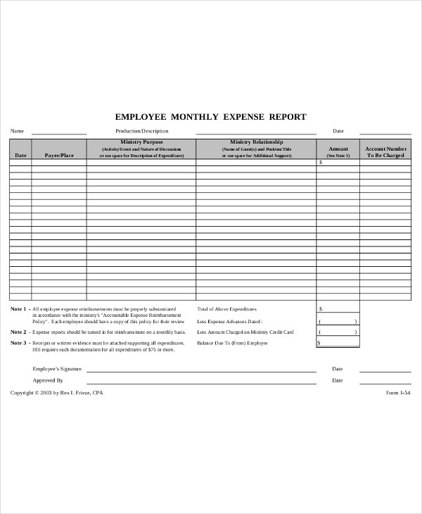 employee-monthly-expense-report