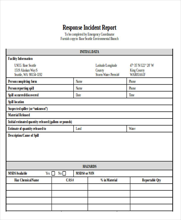 39 Incident Report Templates In Word