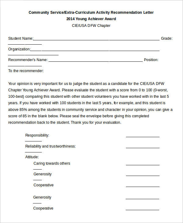 Service Recommendation Letter Templates - 12+ Free Word, PDF Format ...