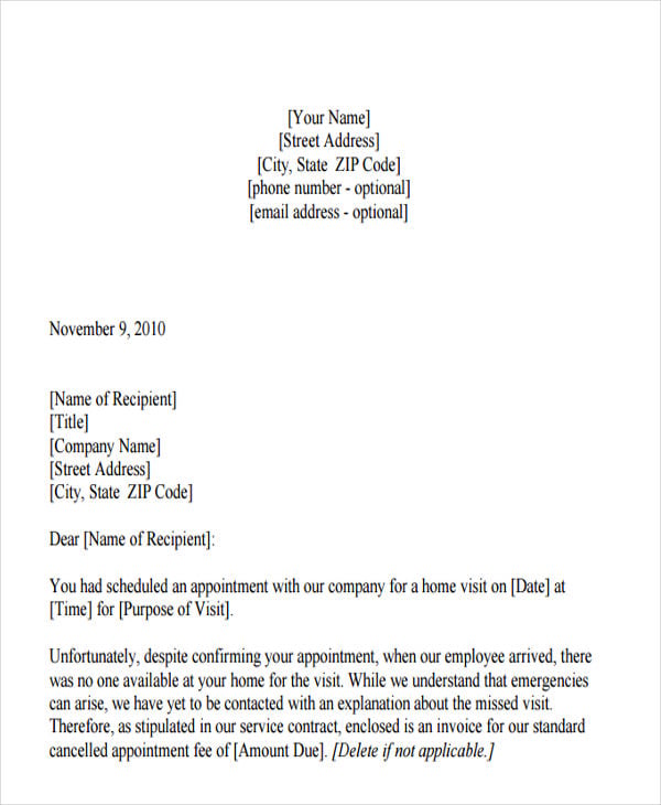 Letter Of Apology For Missing An Appointment from images.template.net