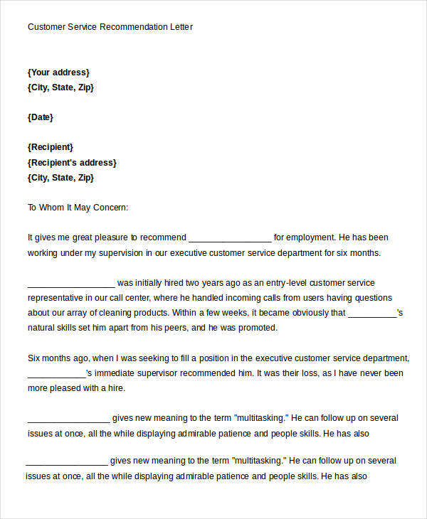 Letter Of Recommendation For Company Services from images.template.net