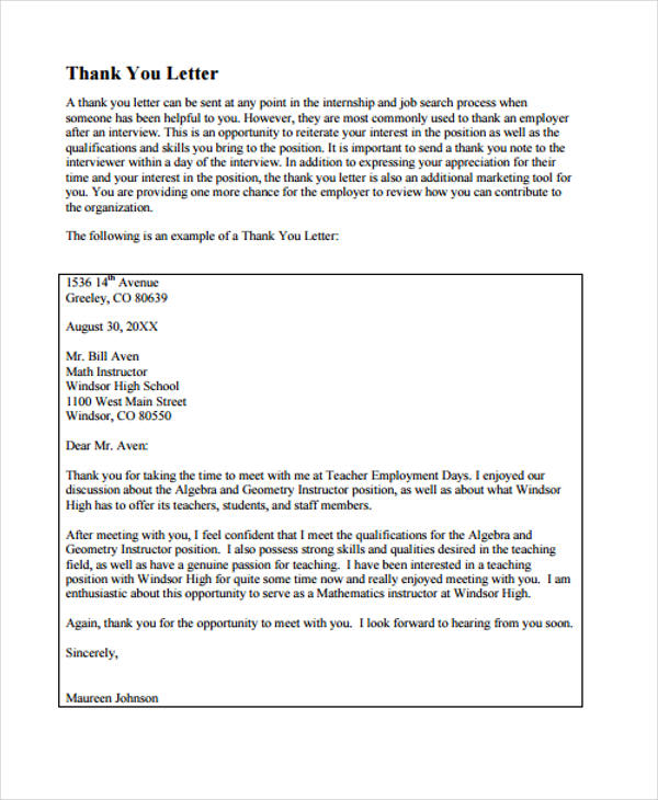 13+ Sample Teacher Thank You Letters - Free Sample, Example Format Download