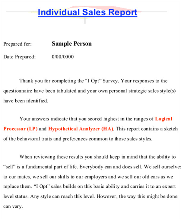 sample sales report letter Word, Docs  Report Samples  25 Free Sales PDF,